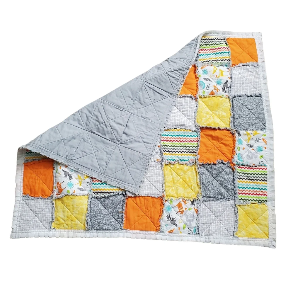 New Homemade Colorful Baby Boy Rag Quilt